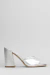 3juin Sasha 090 Slipper-mule In Silver Leather In Silver