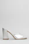 3juin Sasha 090 Slipper-mule In Silver Leather In Silver