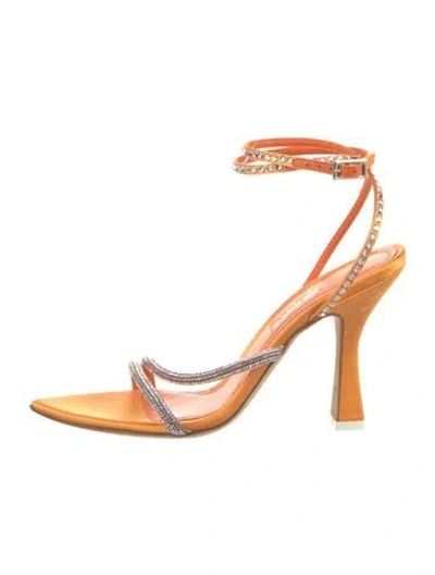 Pre-owned 3juin Satin Sandals In Orange