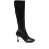 3juin 80mm Carine Calf-leather Zip Boots In Black