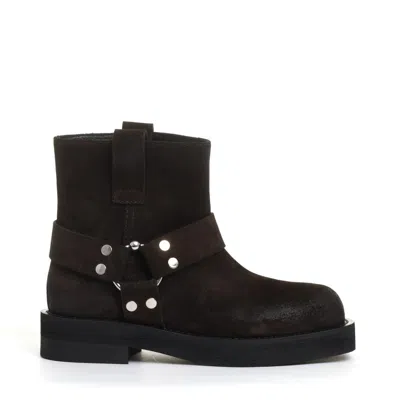 3juin Short Dark Brown Biker Boots With Rugged Appeal