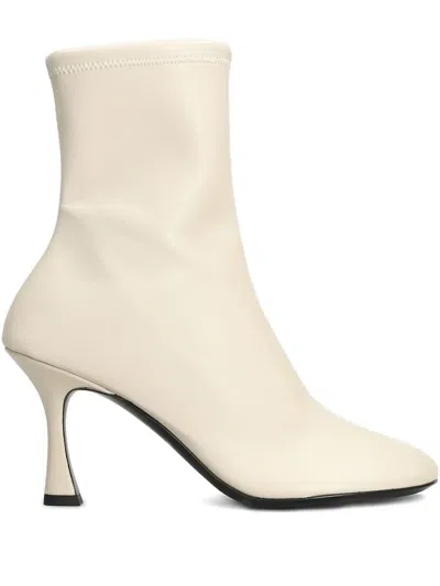 3juin Sock-fit Leather Boots In Neutral