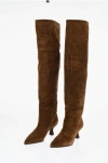 3juin Suede Bea Under The Knee Boots 6cm In Brown