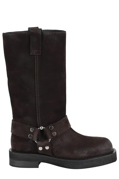 3juin Suede Nappa Leather Demi Boots With Vintage Detailing