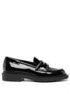 3juin Square-toe 35mm Leather Loafers In Black