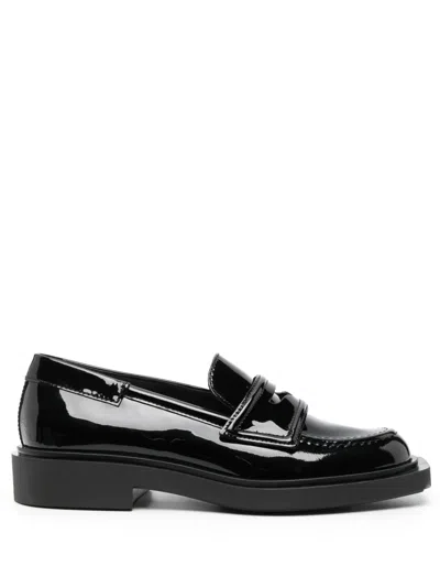 3juin Viola Patent Leather Loafers In Black