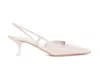 3juin Kira Calf Leather Slingback Pumps In White