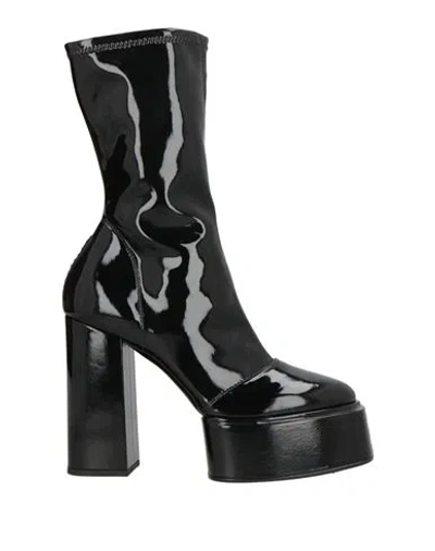 3juin Woman Ankle Boots Black Size 6 Textile Fibers