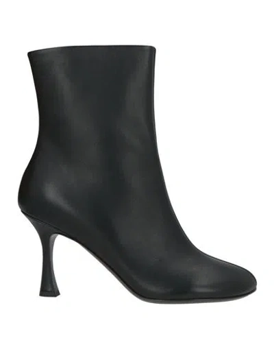 3juin Woman Ankle Boots Black Size 8 Leather