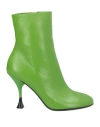 3juin Lidia Ankle Boots In Bold Color By 3 Juin Made Of Leather In Green