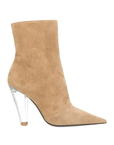 3juin Woman Ankle Boots Sand Size 8 Leather In Multi