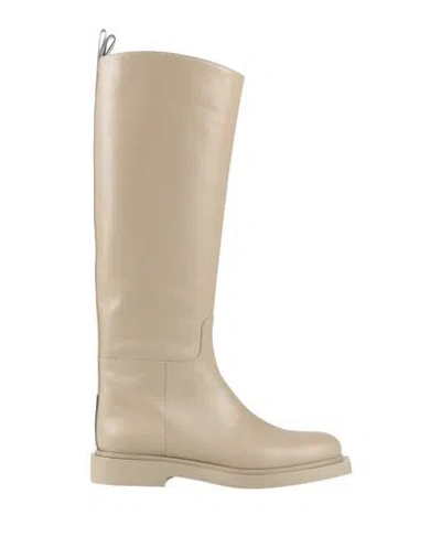 3juin Woman Boot Beige Size 10 Soft Leather In Nude