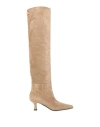 3juin Woman Boot Beige Size 8 Leather In Brown