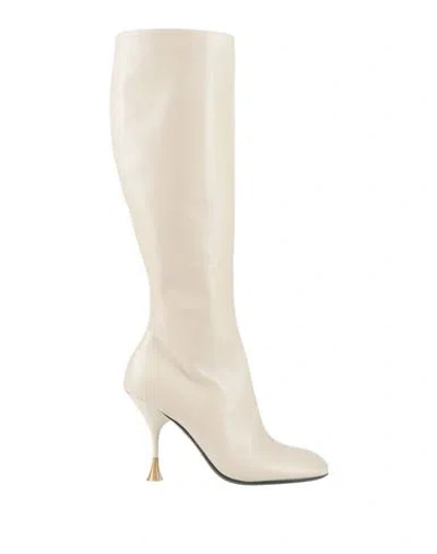 3juin Woman Boot Beige Size 9 Soft Leather In White