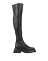 3juin Woman Knee Boots Black Size 10 Soft Leather In Black