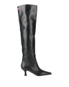 3juin Woman Boot Black Size 6.5 Leather In Black