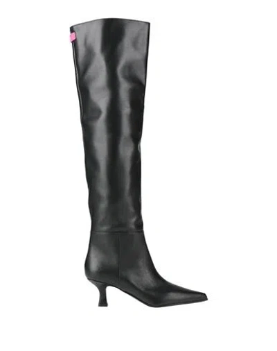 3juin Woman Boot Black Size 6.5 Leather