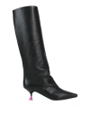 3juin Agata 095 High Heels Ankle Boots In Black Leather In Black