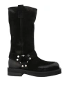 3juin Demi Boot With Vintage Effect And Metal Detail