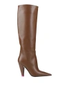 3juin Woman Boot Brown Size 6 Leather In Marrone Marroni