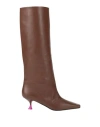 3juin Woman Boot Brown Size 7.5 Leather In Marrone Marroni