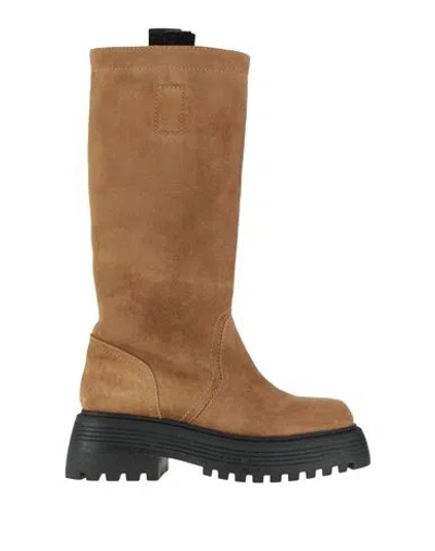 3juin Woman Boot Camel Size 6 Leather In Multi