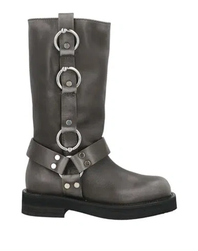 3juin Woman Boot Charcoal Size 8 Leather