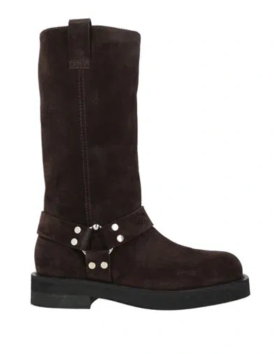 3juin Woman Boot Dark Brown Size 5 Leather