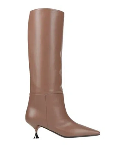 3juin Woman Boot Light Brown Size 7.5 Leather In Sand