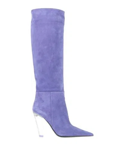 3juin Woman Boot Purple Size 8 Leather
