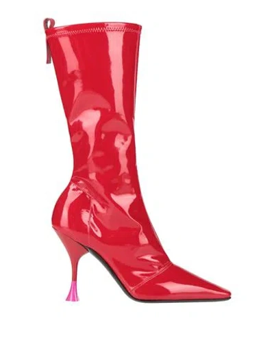 3juin Woman Boot Red Size 8 Synthetic Material