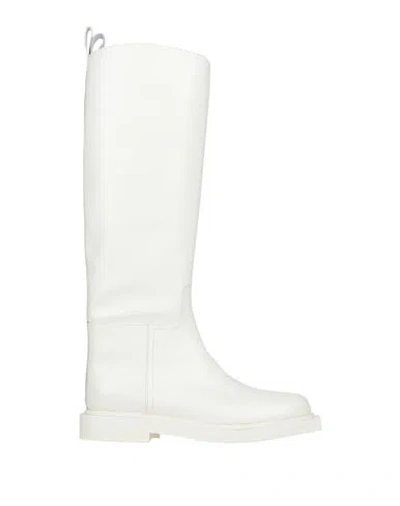 3juin Woman Boot White Size 8 Soft Leather