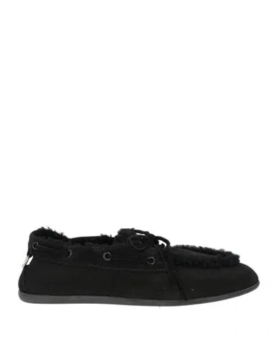 3juin Woman Loafers Black Size 6 Shearling