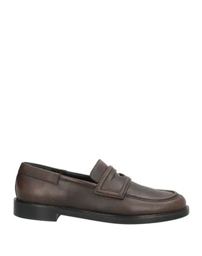 3juin Woman Loafers Dark Brown Size 11 Leather