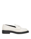 3juin Woman Loafers Ivory Size 9.5 Leather In White