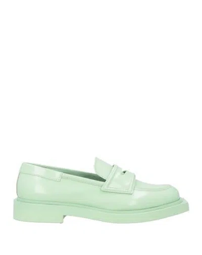 3juin Woman Loafers Light Green Size 7.5 Leather