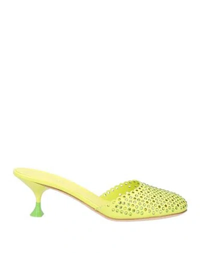 3juin Woman Mules & Clogs Lime Green Size 7 Soft Leather