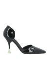 3juin Woman Pumps Black Size 10 Textile Fibers