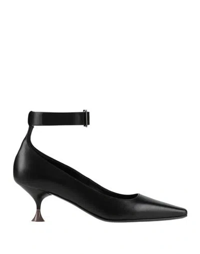 3juin Woman Pumps Black Size 6.5 Calfskin