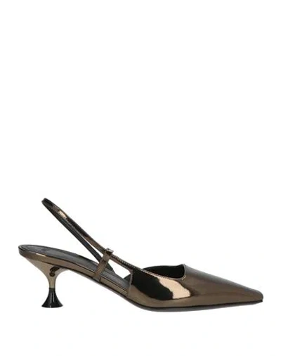 3juin Woman Pumps Bronze Size 5 Leather In Multi