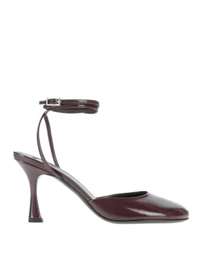 3juin Woman Pumps Burgundy Size 7 Leather In Red
