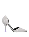 3juin Woman Pumps Light Grey Size 8 Textile Fibers