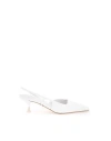3juin Kira Calf Leather Slingback Pumps In White