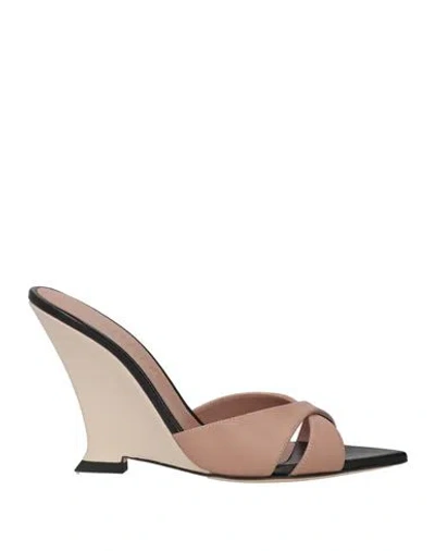 3juin Woman Sandals Antique Rose Size 8 Leather In Pink