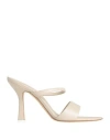 3juin Woman Sandals Beige Size 10 Leather