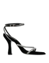 3juin 100mm Crystal-embellished Strap Sandals In Black