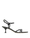 3juin Woman Sandals Black Size 7 Calfskin