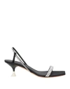 3juin Woman Sandals Black Size 11 Textile Fibers