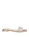 3juin Woman Sandals Blush Size 8 Textile Fibers In Neutral