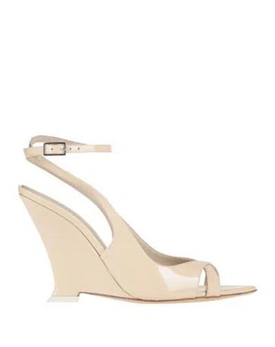 3juin Woman Sandals Cream Size 8 Leather In Beige Chari